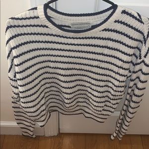navy blue striped cropped sweater